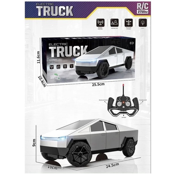 The Unbranded Brand Other - Electric CYBER Truck 2.4 GHz RC Remote Control USB Rechargeable, LED Lights NEW